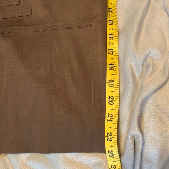 Caché size 10 brown cargo capris satin canvas brass hardware vintage Y2k - Picture 9 of 10